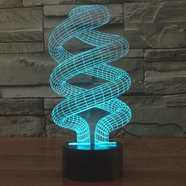 Spiral Style 3D Touch Switch Control LED Light, 7 Color Discoloration Creative Visual Stereo Lamp Desk Lamp Night Light - Image 11