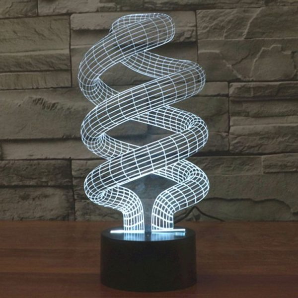 Spiral Style 3D Touch Switch Control LED Light, 7 Color Discoloration Creative Visual Stereo Lamp Desk Lamp Night Light - Image 13