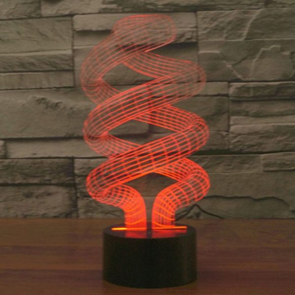 Spiral Style 3D Touch Switch Control LED Light, 7 Color Discoloration Creative Visual Stereo Lamp Desk Lamp Night Light - Image 7
