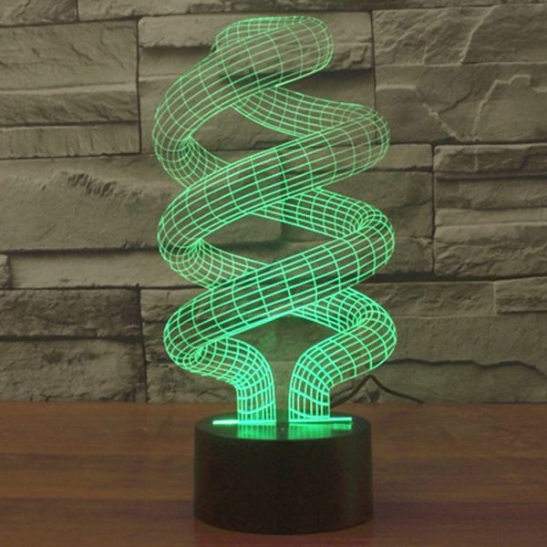 Spiral Style 3D Touch Switch Control LED Light, 7 Color Discoloration Creative Visual Stereo Lamp Desk Lamp Night Light - Image 8