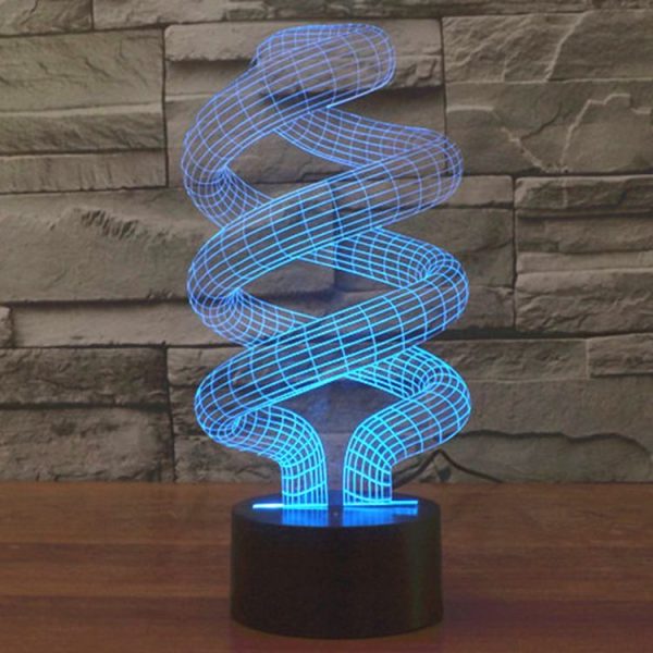 Spiral Style 3D Touch Switch Control LED Light, 7 Color Discoloration Creative Visual Stereo Lamp Desk Lamp Night Light - Image 9