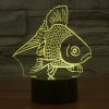 Goldfish Style 3D Touch Switch Control LED Light, 7 Color Discoloration Creative Visual Stereo Lamp Desk Lamp Night Light - Image 10