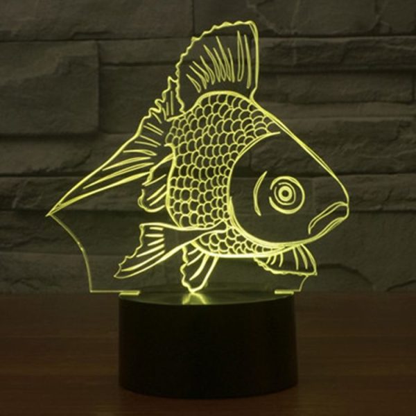 Goldfish Style 3D Touch Switch Control LED Light, 7 Color Discoloration Creative Visual Stereo Lamp Desk Lamp Night Light - Image 10