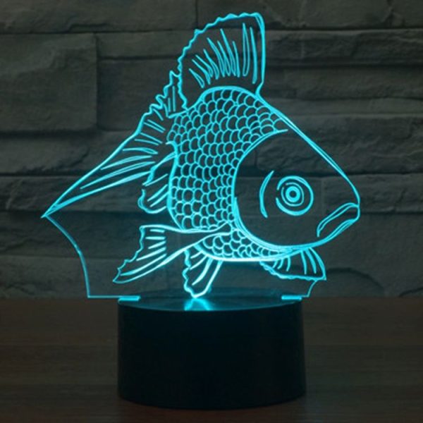 Goldfish Style 3D Touch Switch Control LED Light, 7 Color Discoloration Creative Visual Stereo Lamp Desk Lamp Night Light - Image 11