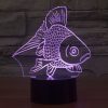 Goldfish Style 3D Touch Switch Control LED Light, 7 Color Discoloration Creative Visual Stereo Lamp Desk Lamp Night Light - Image 12