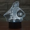 Goldfish Style 3D Touch Switch Control LED Light, 7 Color Discoloration Creative Visual Stereo Lamp Desk Lamp Night Light - Image 13
