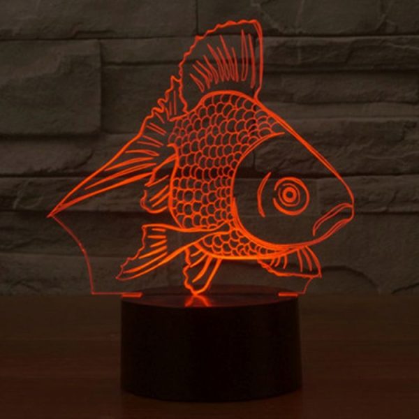 Goldfish Style 3D Touch Switch Control LED Light, 7 Color Discoloration Creative Visual Stereo Lamp Desk Lamp Night Light - Image 7
