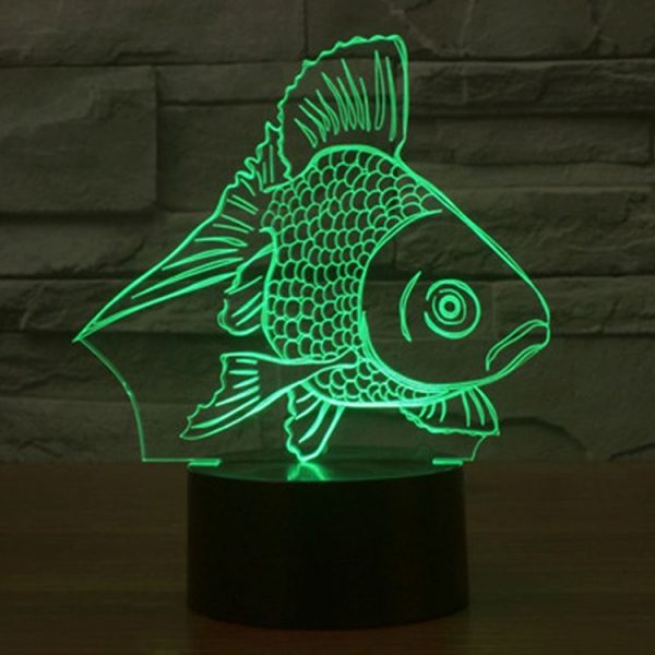 Goldfish Style 3D Touch Switch Control LED Light, 7 Color Discoloration Creative Visual Stereo Lamp Desk Lamp Night Light - Image 8