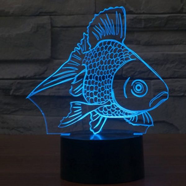 Goldfish Style 3D Touch Switch Control LED Light, 7 Color Discoloration Creative Visual Stereo Lamp Desk Lamp Night Light - Image 9