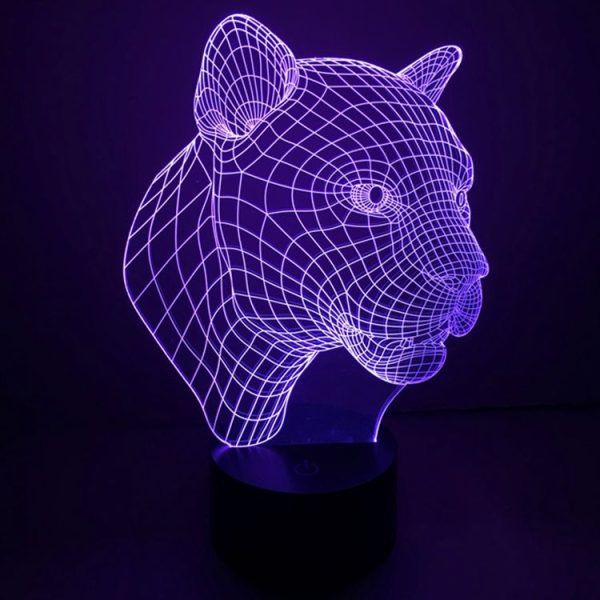 Leopard Style 3D Touch Switch Control LED Light, 7 Color Discoloration Creative Visual Stereo Lamp Desk Lamp Night Light - Image 12