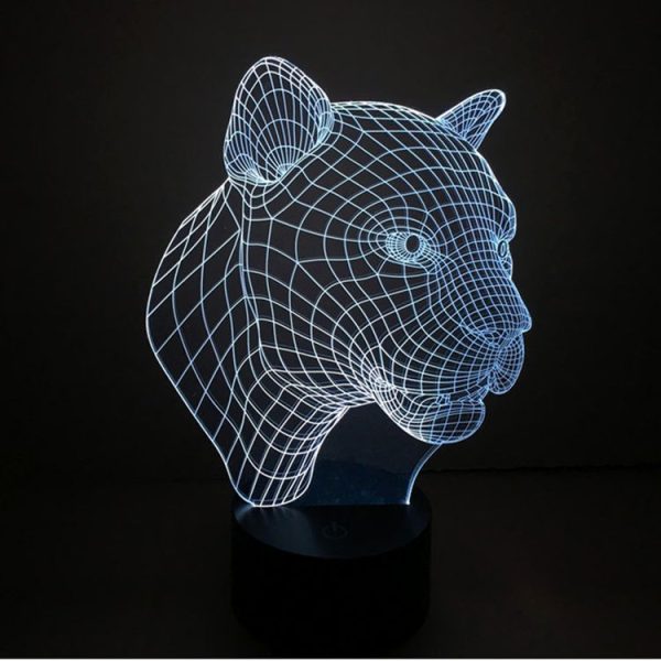 Leopard Style 3D Touch Switch Control LED Light, 7 Color Discoloration Creative Visual Stereo Lamp Desk Lamp Night Light - Image 13