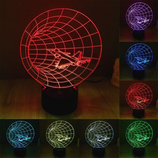 Time Machine Style 3D Touch Switch Control LED Light, 7 Color Discoloration Creative Visual Stereo Lamp Desk Lamp Night Light