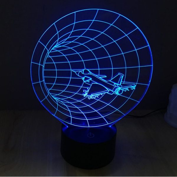 Time Machine Style 3D Touch Switch Control LED Light, 7 Color Discoloration Creative Visual Stereo Lamp Desk Lamp Night Light - Image 12