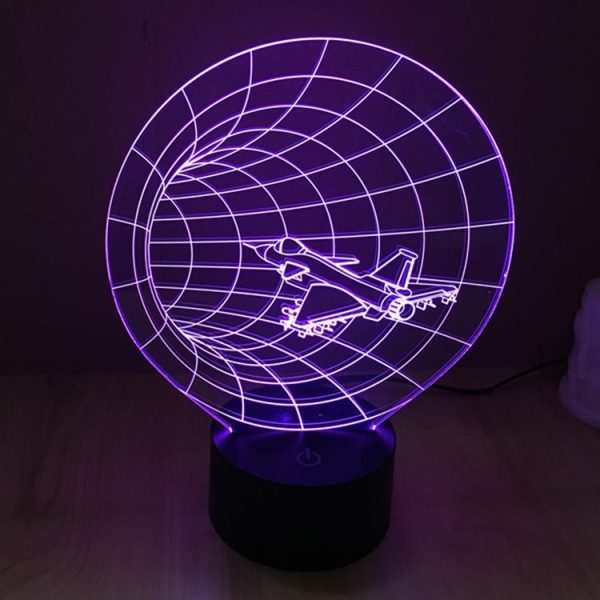 Time Machine Style 3D Touch Switch Control LED Light, 7 Color Discoloration Creative Visual Stereo Lamp Desk Lamp Night Light - Image 13