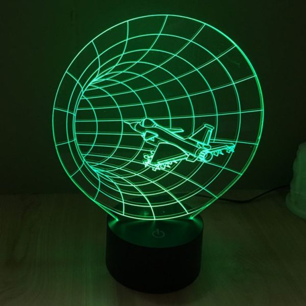 Time Machine Style 3D Touch Switch Control LED Light, 7 Color Discoloration Creative Visual Stereo Lamp Desk Lamp Night Light - Image 7