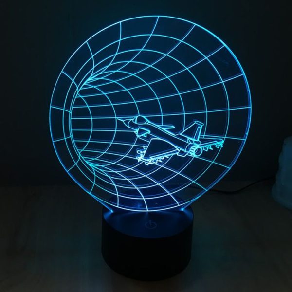 Time Machine Style 3D Touch Switch Control LED Light, 7 Color Discoloration Creative Visual Stereo Lamp Desk Lamp Night Light - Image 8
