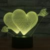 Arrow Through Heart Style 3D Touch Switch Control LED Light, 7 Colour Discoloration Creative Visual Stereo Lamp Desk Lamp Night Light - Image 10
