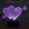 Arrow Through Heart Style 3D Touch Switch Control LED Light, 7 Colour Discoloration Creative Visual Stereo Lamp Desk Lamp Night Light - Image 13