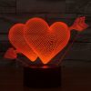 Arrow Through Heart Style 3D Touch Switch Control LED Light, 7 Colour Discoloration Creative Visual Stereo Lamp Desk Lamp Night Light - Image 7