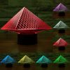 Pyramid Style 3D Touch Switch Control LED Light, 7 Colour Discoloration Creative Visual Stereo Lamp Desk Lamp Night Light