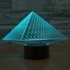 Pyramid Style 3D Touch Switch Control LED Light, 7 Colour Discoloration Creative Visual Stereo Lamp Desk Lamp Night Light - Image 11