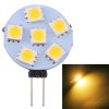 G4 6 LEDs SMD 5050 72LM 2800-3200K Stepless Dimming Energy Saving Light Pin Base Lamp Bulb, DC 12V (Warm White)