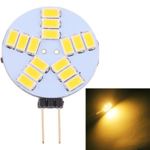 G4 15 LEDs SMD 5730 400LM 2800-3200K Stepless Dimming Energy Saving Light Pin Base Lamp Bulb, DC 12V (Warm White)