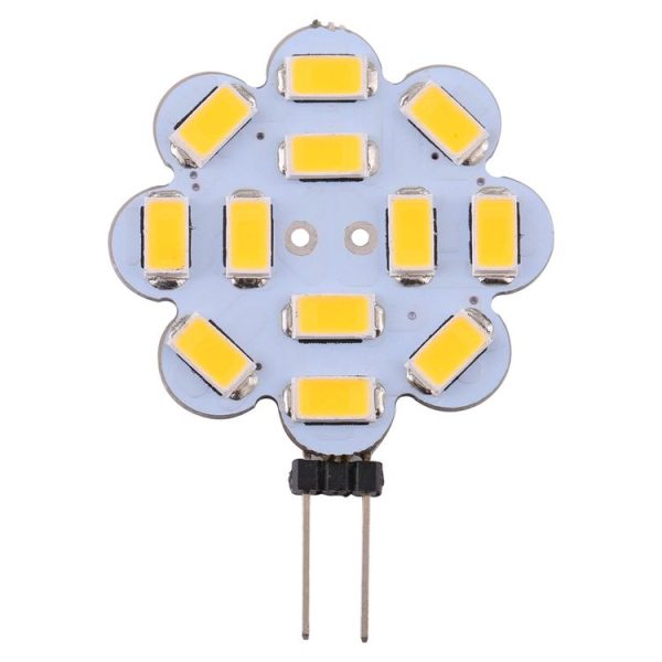 G4 12 LEDs SMD 5730 240LM 2800-3200K Plum Flower Shape Stepless Dimming Energy Saving Light Pin Base Lamp Bulb, DC 12V (Warm White) - Image 2