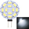 G4 12 LEDs SMD 5730 360LM 6000-6500K Round Shape Stepless Dimming Energy Saving Light Pin Base Lamp Bulb, DC 12V (White Light)