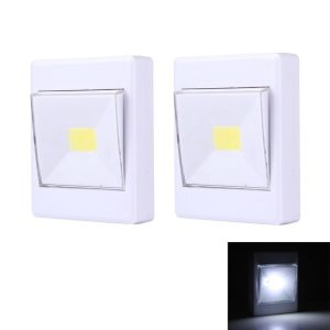 2 PCS Mini White Light COB LED Wall Light, Switch Night Light Lamp Closet Light