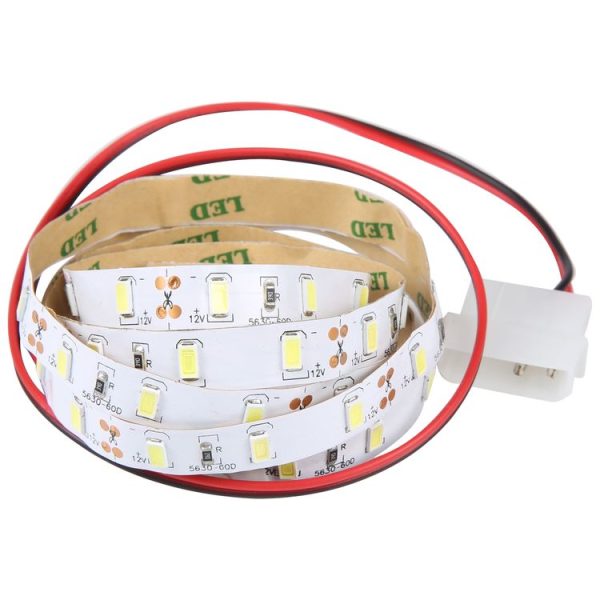 1m Bare Board 5730 SMD LED White Light Computer Host Rope Light, DC 12V - Image 2
