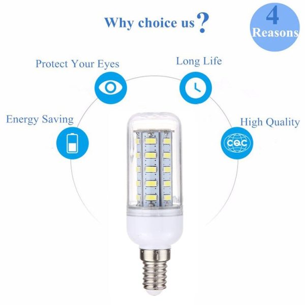 E14 3.5W LED Corn Light, 36 LEDs SMD 5730 Bulb, AC 220-240V - Image 7