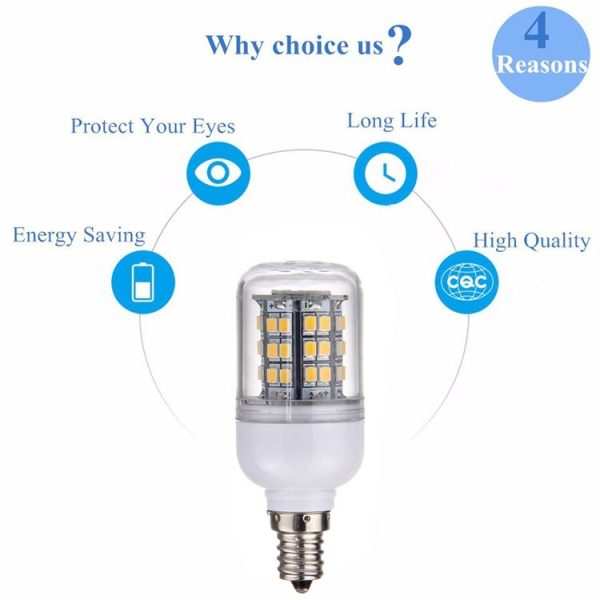 E12 2.5W LED Corn Light, 48 LEDs SMD 2835 Bulb, AC 220V - Image 7