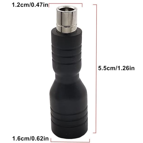 DC 5.5mm x 2.1mm Female to DC 8.0mm x 2.0mm Male Adapter for Portable Power Station, Solar Generators (Black) - Image 4