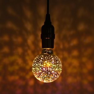 G80 E27 4W IP65 Waterproof Warm White 3D Fireworks LED Bulb, 2700K 48 LEDs SMD 2835 Vintage Atmosphere Decoration Art Lamp, AC 85-265V