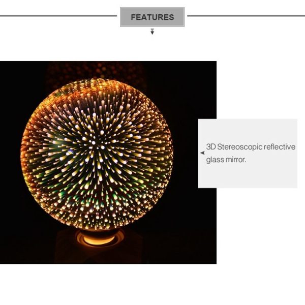 G80 E27 4W IP65 Waterproof Warm White 3D Fireworks LED Bulb, 2700K 48 LEDs SMD 2835 Vintage Atmosphere Decoration Art Lamp, AC 85-265V - Image 3