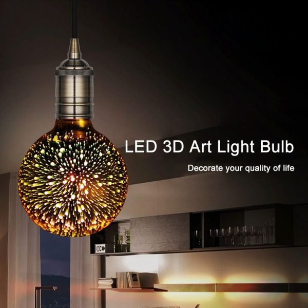 G95 E27 4W IP65 Waterproof Warm White 3D Fireworks LED Bulb, 2700K 48 LEDs SMD 2835 Vintage Atmosphere Decoration Art Lamp, AC 85-265V - Image 4