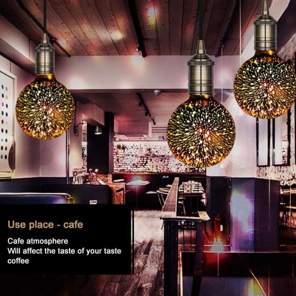 G95 E27 4W IP65 Waterproof Warm White 3D Fireworks LED Bulb, 2700K 48 LEDs SMD 2835 Vintage Atmosphere Decoration Art Lamp, AC 85-265V - Image 7