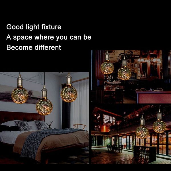 G95 E27 4W IP65 Waterproof Warm White 3D Fireworks LED Bulb, 2700K 48 LEDs SMD 2835 Vintage Atmosphere Decoration Art Lamp, AC 85-265V - Image 8