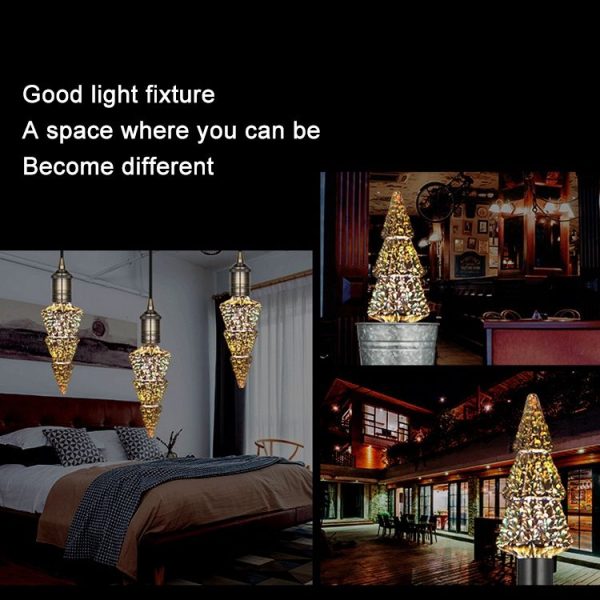 E27 4W IP65 Waterproof Christmas Tree Shape Warm White 3D Fireworks LED Bulb, 2700K 48 LEDs SMD 2835 Vintage Atmosphere Decoration Art Lamp, AC 85-265V - Image 8