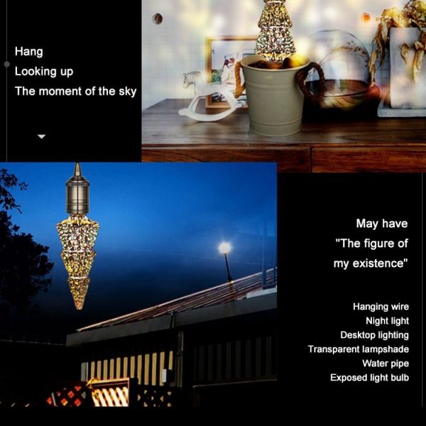 E27 4W IP65 Waterproof Christmas Tree Shape Warm White 3D Fireworks LED Bulb, 2700K 48 LEDs SMD 2835 Vintage Atmosphere Decoration Art Lamp, AC 85-265V - Image 9