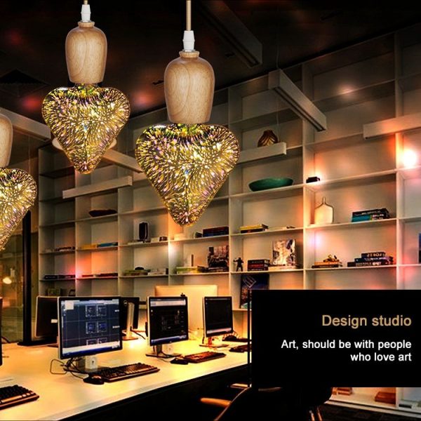 E27 4W IP65 Waterproof Heart Shape Warm White 3D Fireworks LED Bulb, 2700K 48 LEDs SMD 2835 Vintage Atmosphere Decoration Art Lamp, AC 85-265V - Image 6