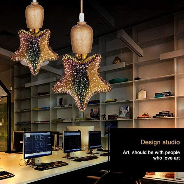 E27 4W IP65 Waterproof Star Shape Warm White 3D Fireworks LED Bulb, 2700K 48 LEDs SMD 2835 Vintage Atmosphere Decoration Art Lamp, AC 85-265V - Image 6