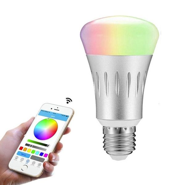 JH-G05 E27 7W WiFi Smart LED Light Bulb, 6000K+RGB 600LM Works with Alexa & Google Home, AC 175-255V (Silver) - Image 4