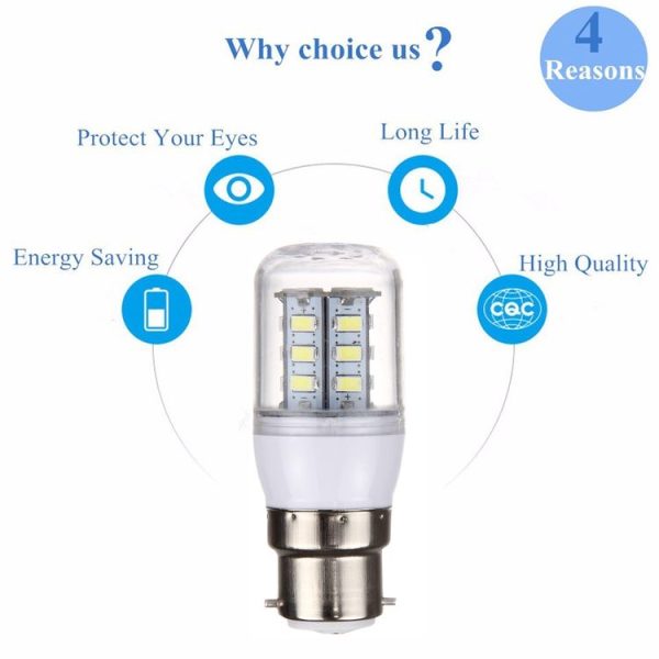 B22 2.5W LED Corn Light 24 LEDs SMD 5730 Bulb, AC 110-220V (White Light) - Image 7