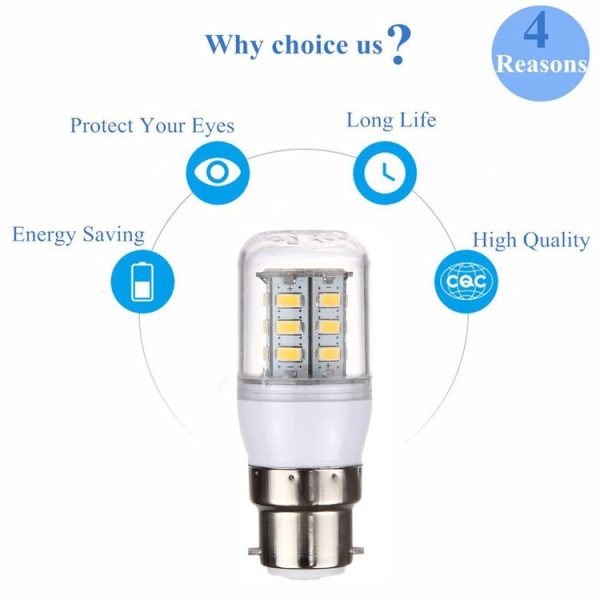 B22 2.5W LED Corn Light 24 LEDs SMD 5730 Bulb, AC 12-24V (Warm White) - Image 7