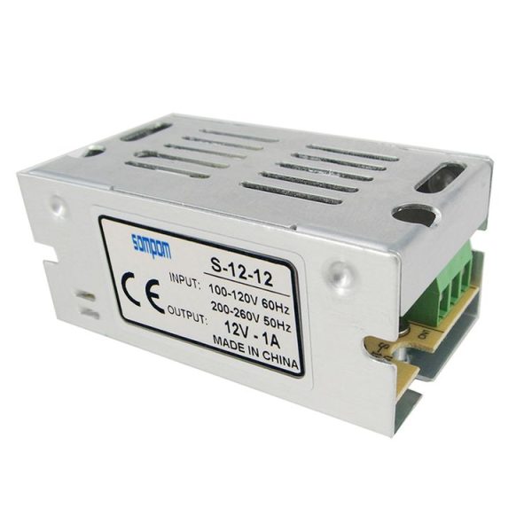 SOMPOM S-12-12 12W 12V 1A Iron Shell Driver LED Light Strip Lighting Monitor Power Supply - Image 2