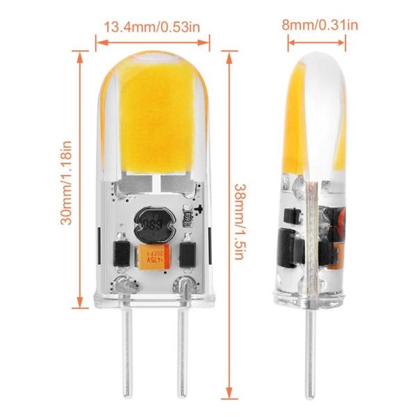 GY6.35 3W 180-220LM LED 1508 COB Corn Light Bulb, AC / DC 12V (Warm White) - Image 3