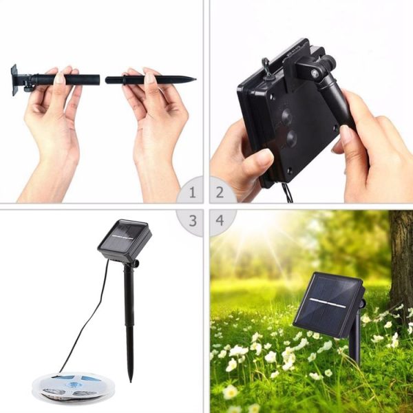 3m IP65 Waterproof Solar Powered LED Rope Strip Light, 90 LEDs SMD 2835 Decoration Fairy Light - Image 8