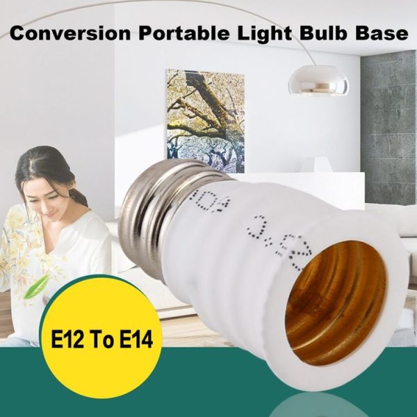 E12 to E14 Light Lamp Bulbs Adapter Converter (Black) - Image 5